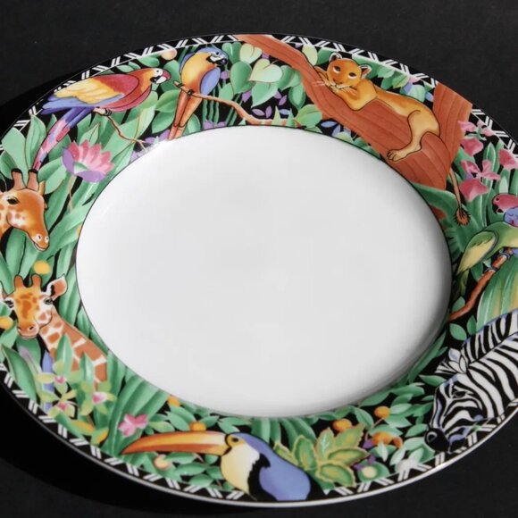 Vintage 1996 Sakura Porcelain Leopard cup and saucer Jungle colourful Sue Zipkin - Picture 4 of 5